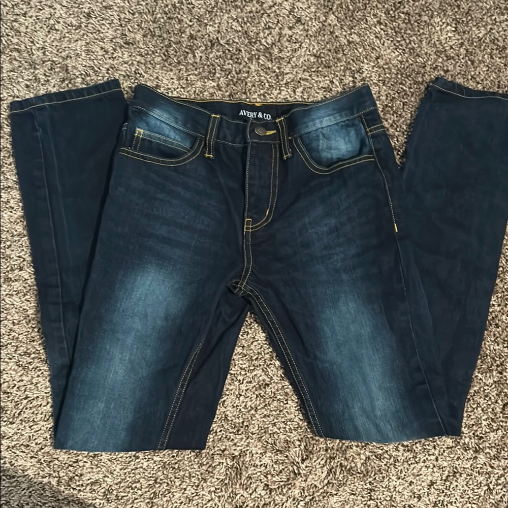 Men's Dark Wash Blue Jeans